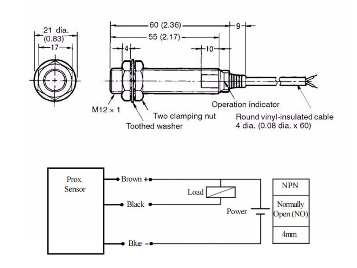 Proximity Sensor LJ12A3-4-Z-BX NPN Output – 4mm Range – 6-36V Power Supply 6