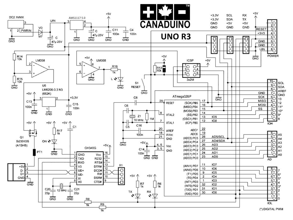 Layout Arduino Uno R3 Circuit Boards