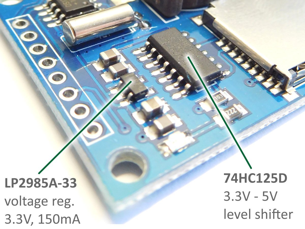 Mini Data Logger DS1307, Micro SD, Backup Battery, I2C, SPI 4