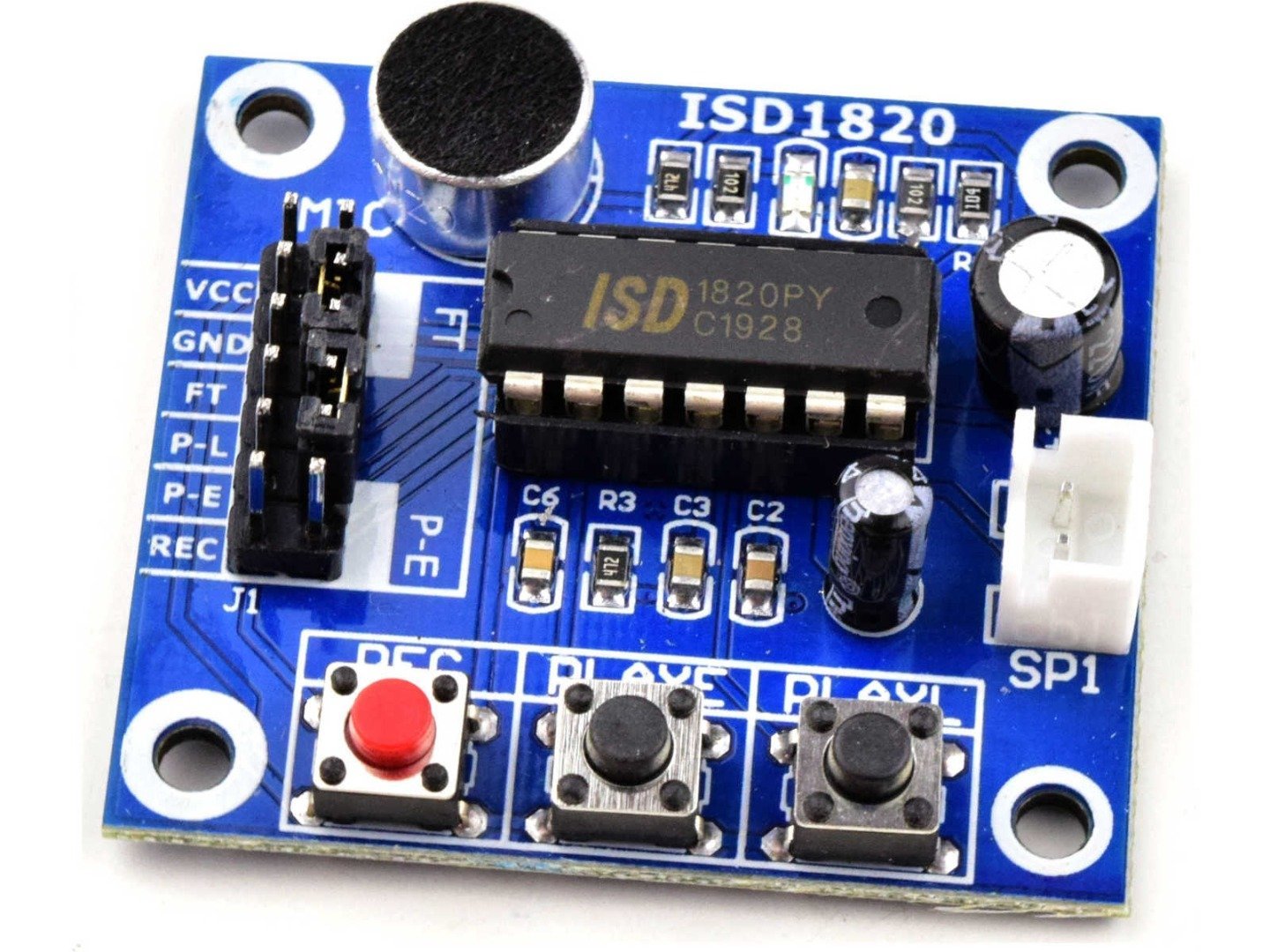 camellia ISD1820 10s Mic Voice Sound Table de Jeu Enregistrement Module Kit Kit Kit Microphone Audio Haut-Parleur pour Arduino