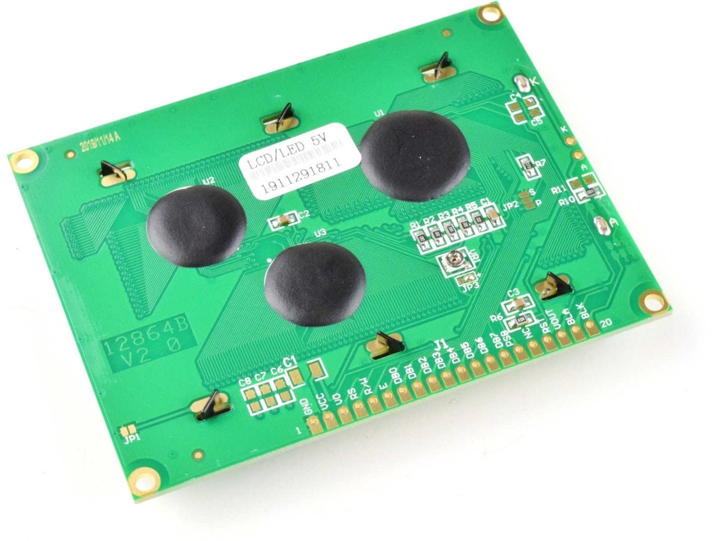 LCD12864 128×64 Graphic Display SPI, green-yellow, ST7920 7