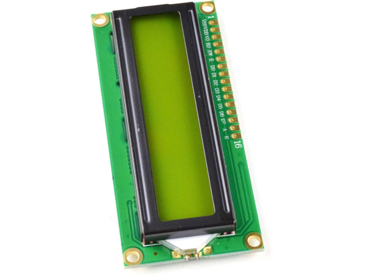 Green-Yellow LCD 1602 2×16 Character, parallel or I2C 5