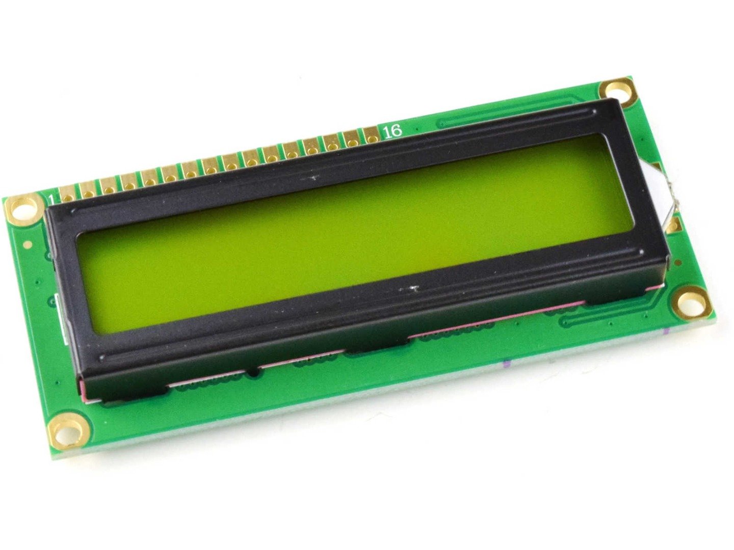 Green-Yellow LCD 1602 2×16 Character, parallel or I2C 4
