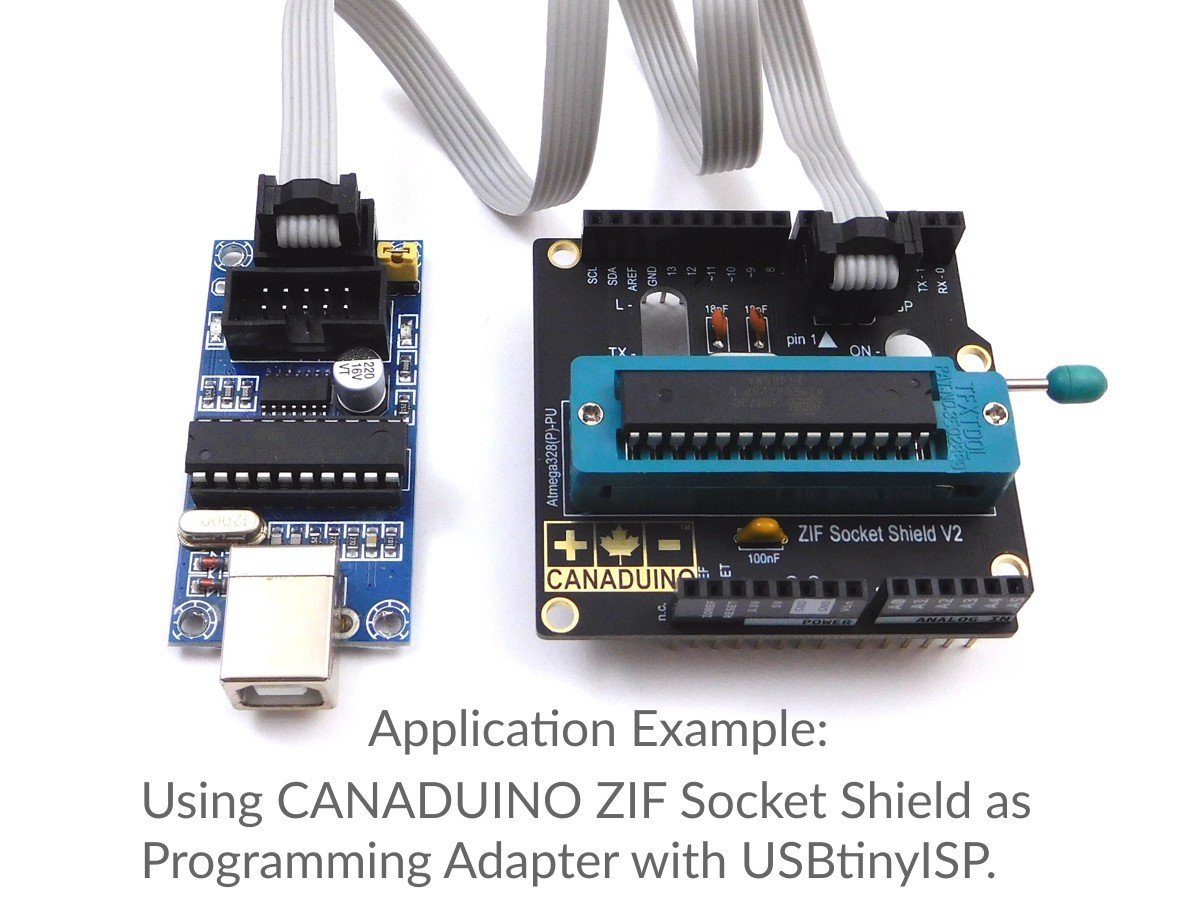 CANADUINO ZIF Socket Programming Shield V2 for Arduino 5