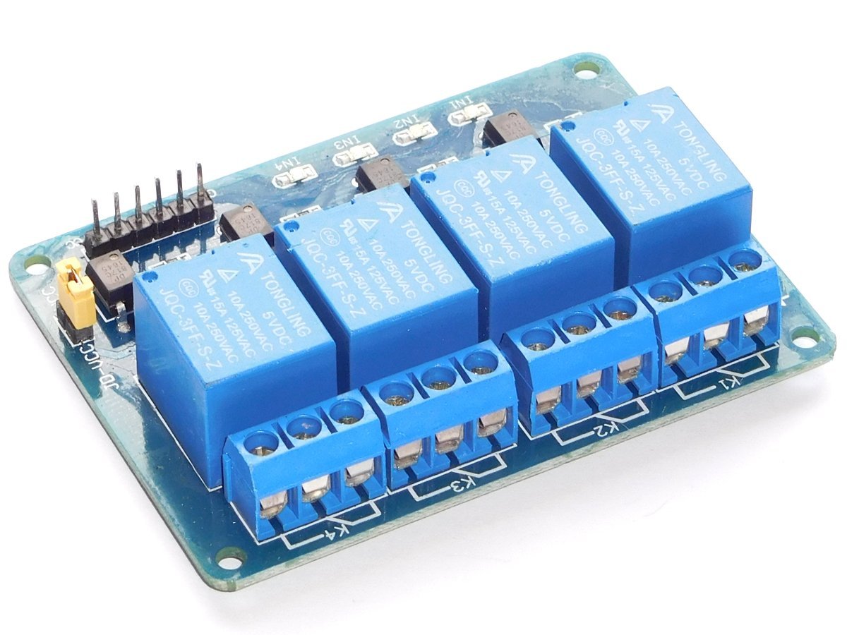 4 Relay Module 10A / 250V Opto-Isolated Inputs 3-24V for Arduino etc. 4