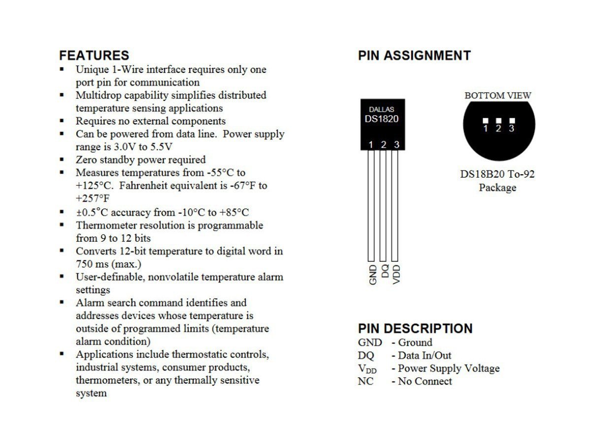 Maxim DALLAS DS18B20+ Digital Temperature Sensor – 3 to 5.5V 5
