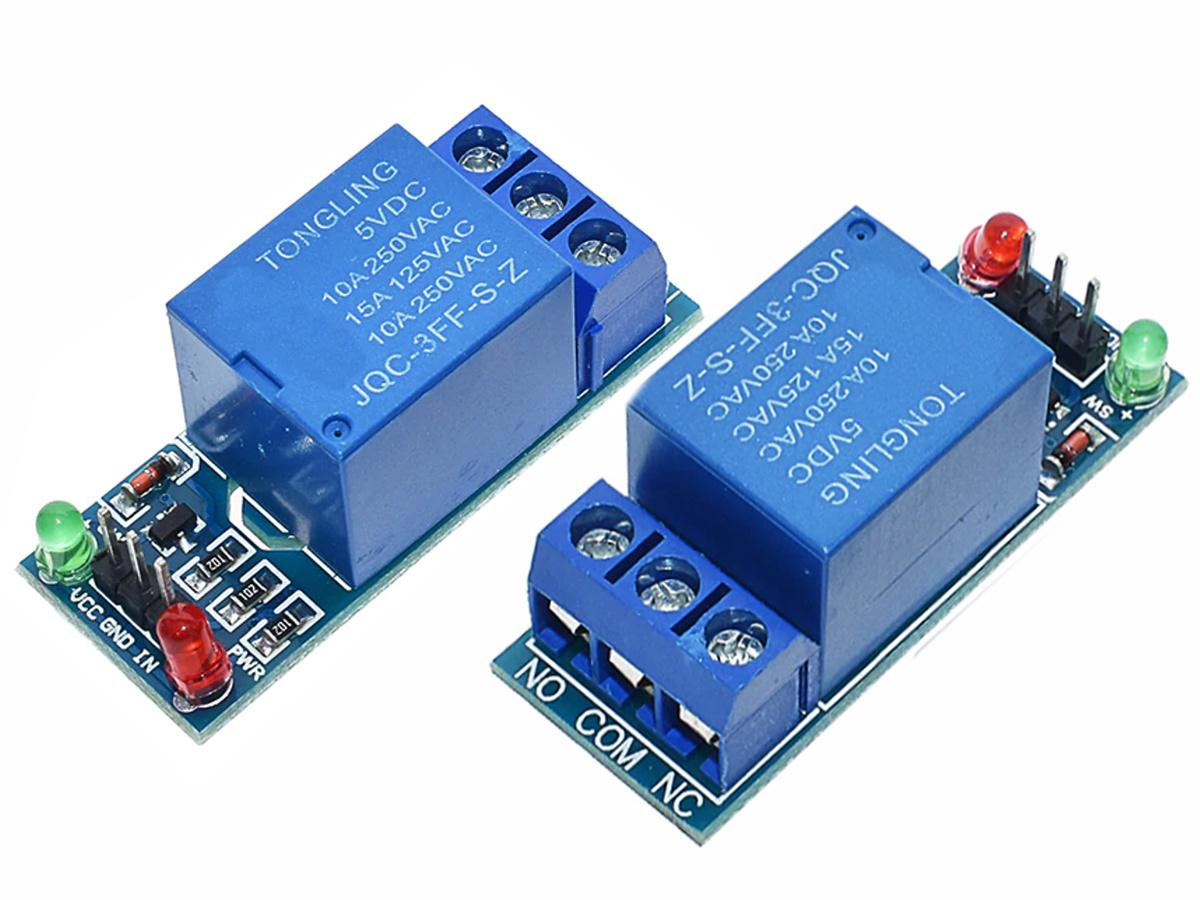 2 x Single Relay Module 10A / 250V for 12V DC power supply and Transistor input 3