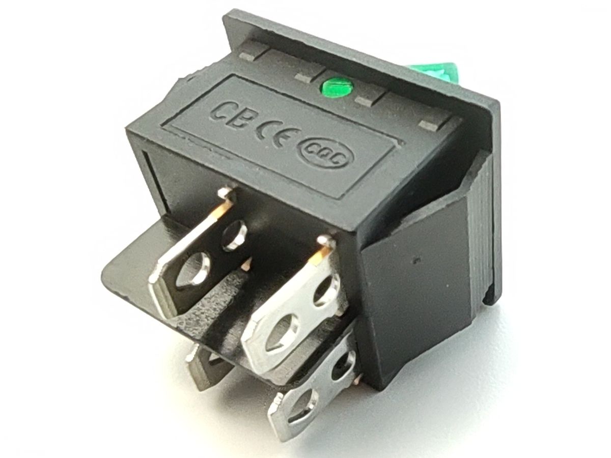 Rocker switch 20A 2-Phases (green) 8