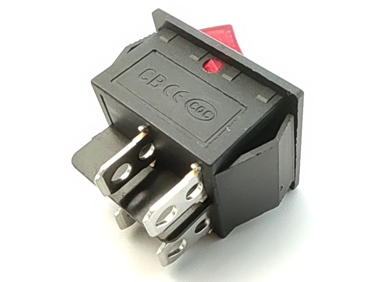 Rocker switch 20A 2-Phases (red) 5