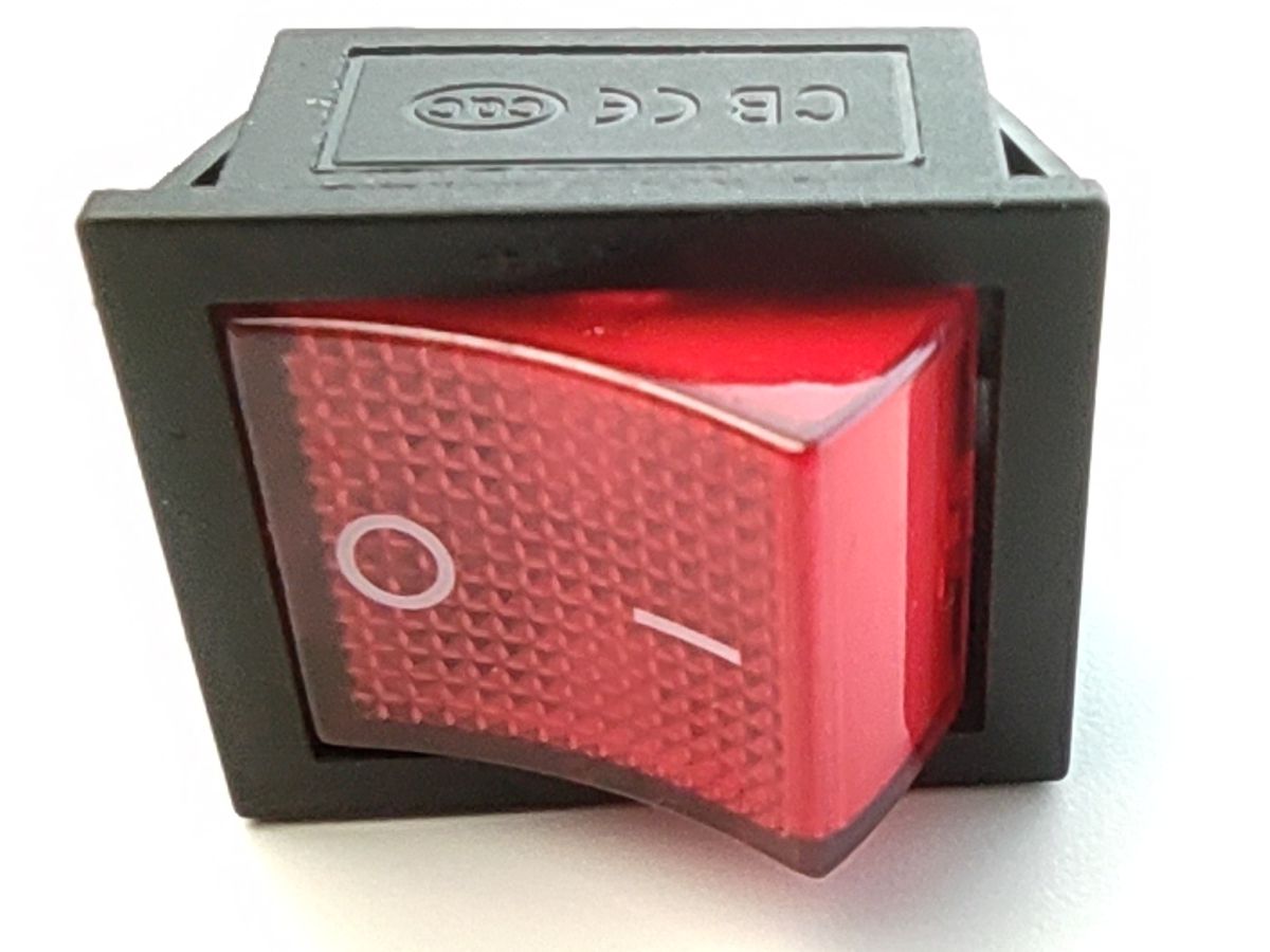 Rocker switch 20A 2-Phases (red) 3