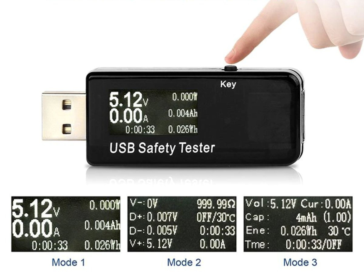 USB 3.1 Quick Charge Tester Voltmeter Ammeter 3-30V max. 5.1A 4