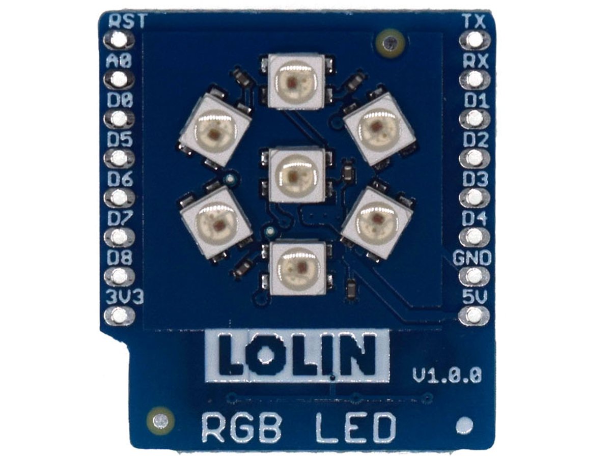 WEMOS D1 Mini 7 RGB LED shield – genuine LOLIN 3