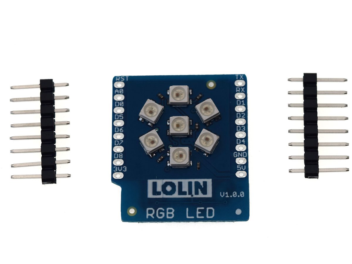 WEMOS D1 Mini 7 RGB LED shield – genuine LOLIN 5