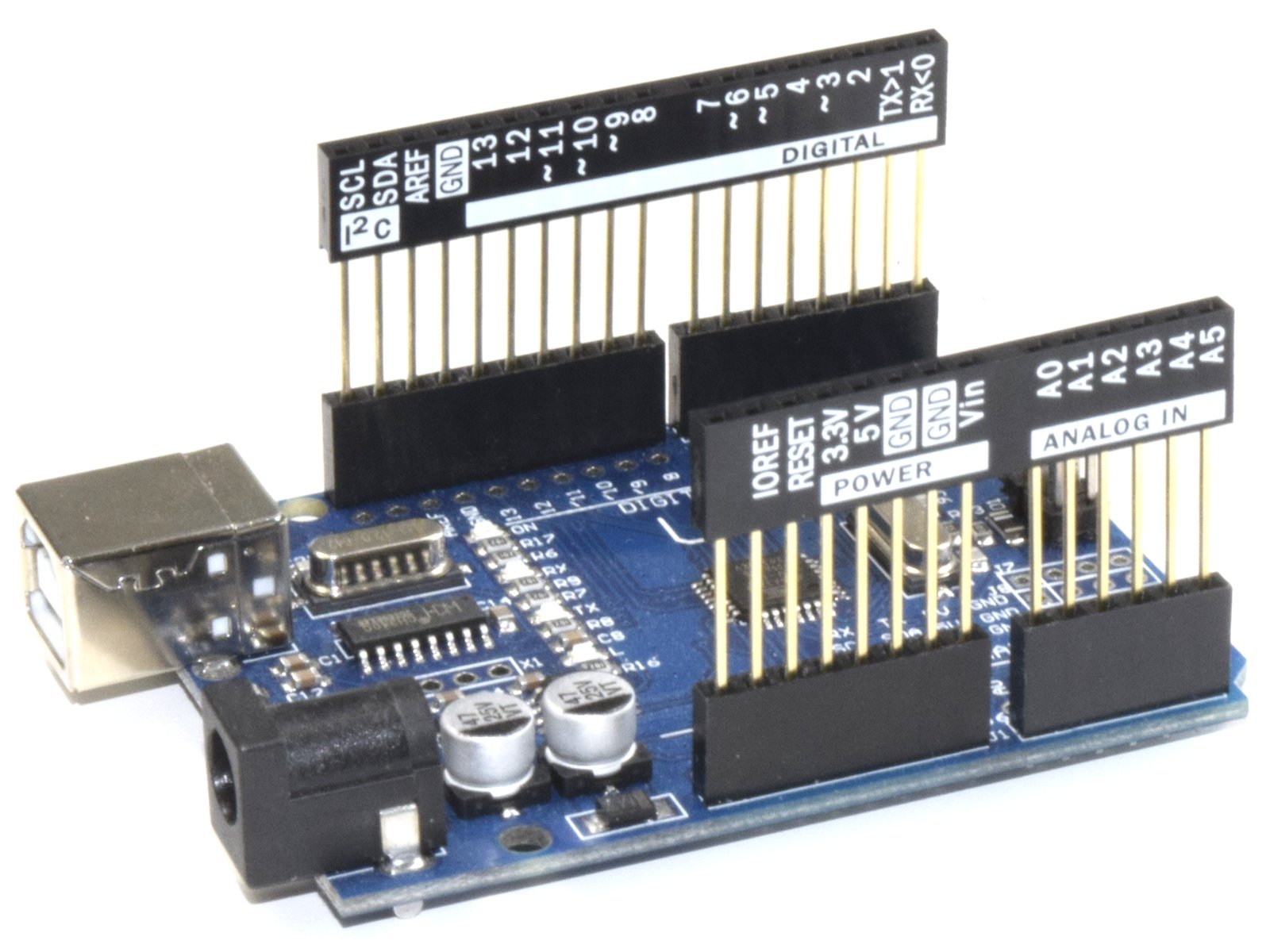 Printed Stackable Header Set for Arduino UNO Prototyping – Extra Long 4