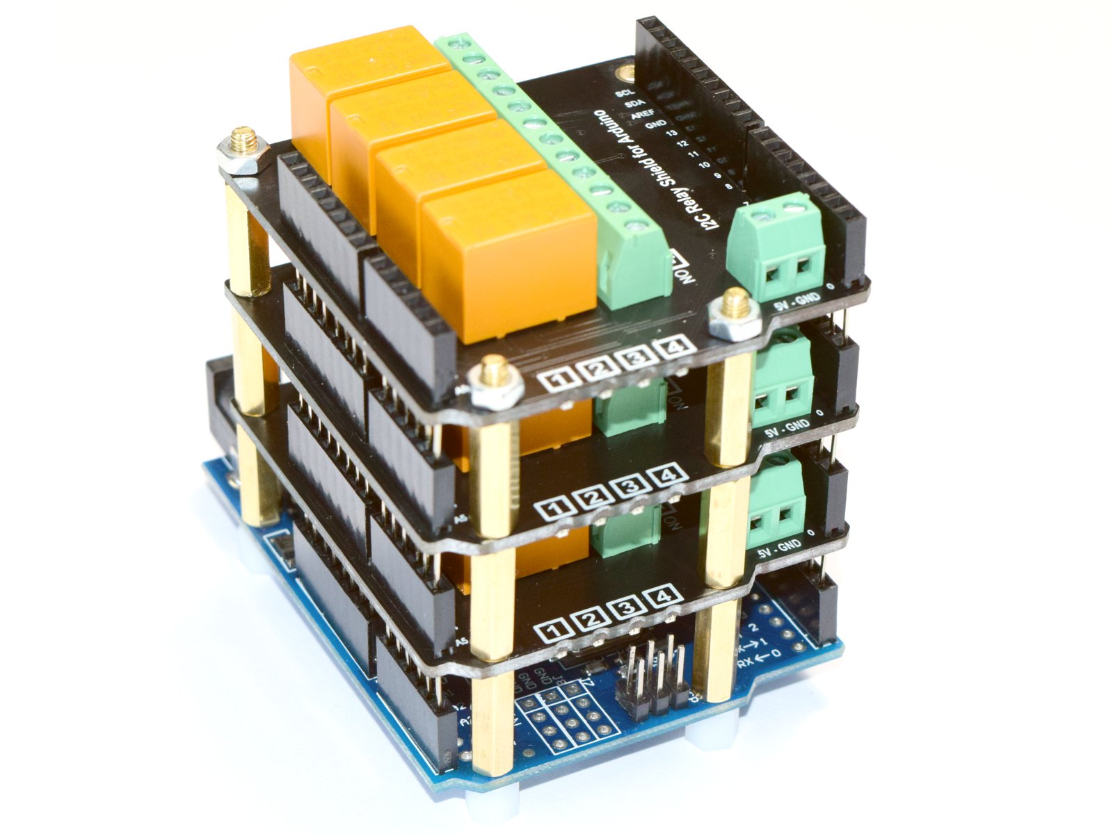 CANADUINO 4-Channel Stackable I2C Relay Shield for Arduino – DIY Kit 7