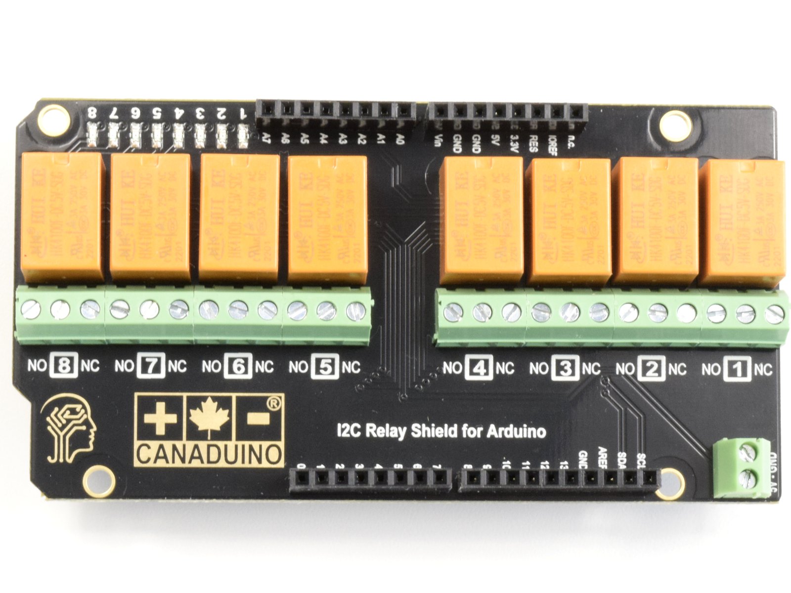 CANADUINO 8-Channel Stackable I2C Relay Shield for Arduino – DIY Kit 5